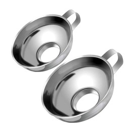 Canning Funnel, 2 Pack Stainless Steel Canning Funnel Wide Mouth for Transferring Liquid Oil Powder, Beans and Jam (Small and Large)