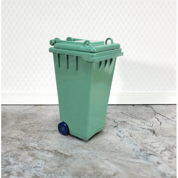 The Dolls House Emporium Dollhouse Green Garbage Can Wheelie Bin