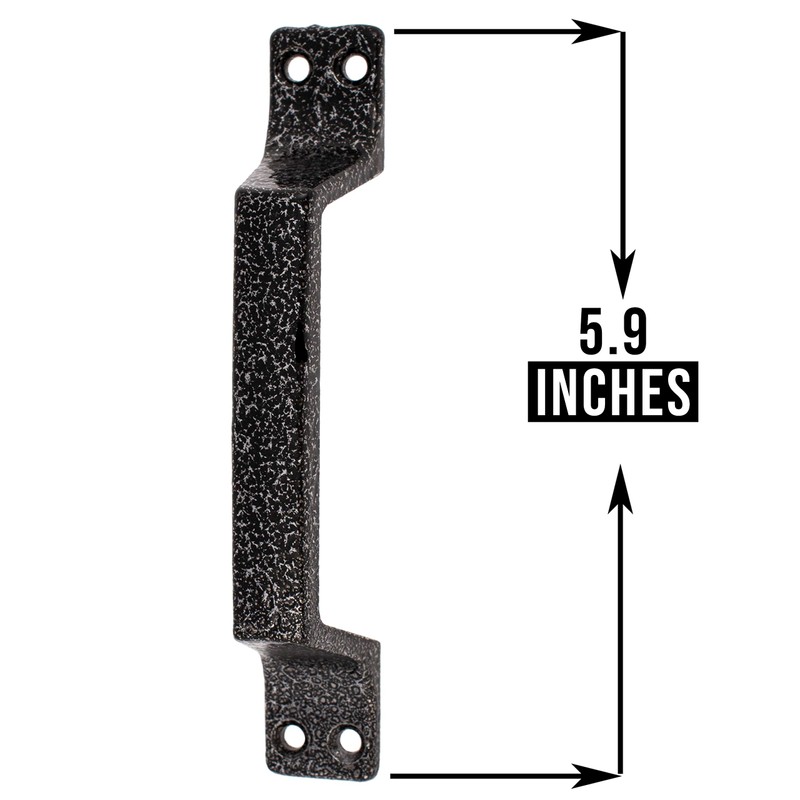 Heavy Duty Metal Door Handle for Grab - Black Rustic