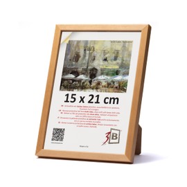 3-B LUND Picture Frame Natural 15 x 21 cm (A5) Wooden Frame, Photo Frame, Portrait Frame with Acrylic Glass