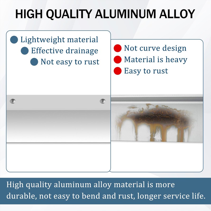 51 Inch Anodized Aluminum Door Drip Cap, 3 Pcs Rain
