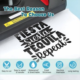 Prime Vinyl Heat Transfer Vinyl-12 x 8FT Black Iron on Vinyl for Shirts, HTV Vinyl for Cricut, Silhouette Cameo, Easy to Cut & Weed