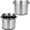 VIA CREMA Espresso Knock Box, Stainless Steel Coffee Grounds Knock