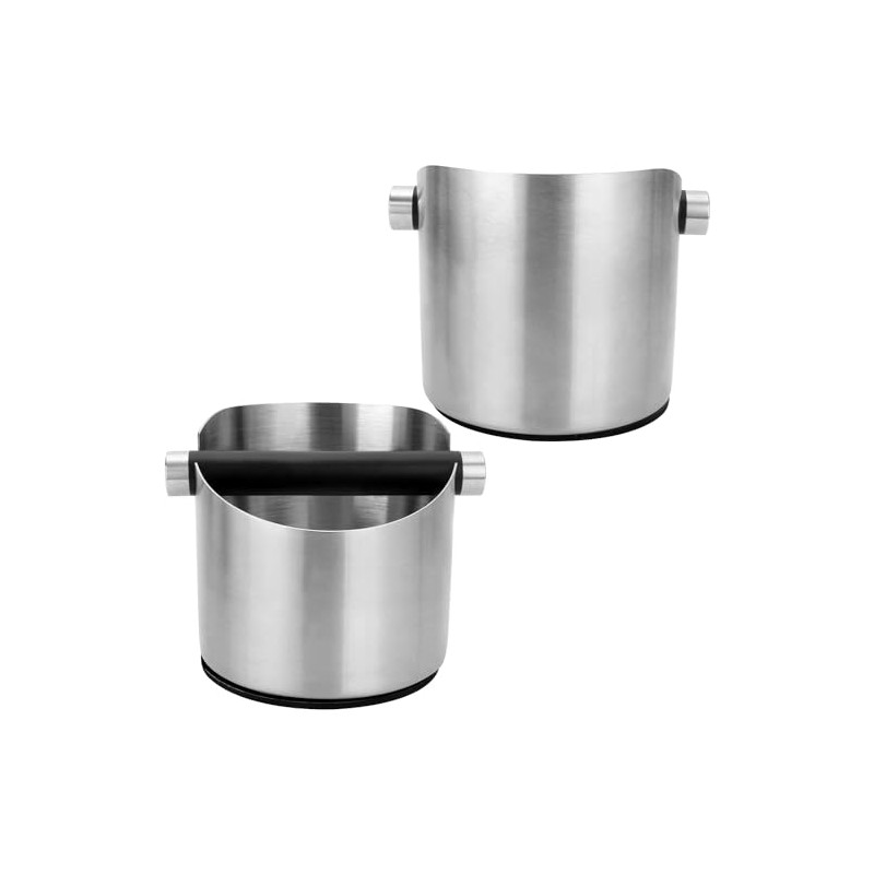VIA CREMA Espresso Knock Box, Stainless Steel Coffee Grounds Knock
