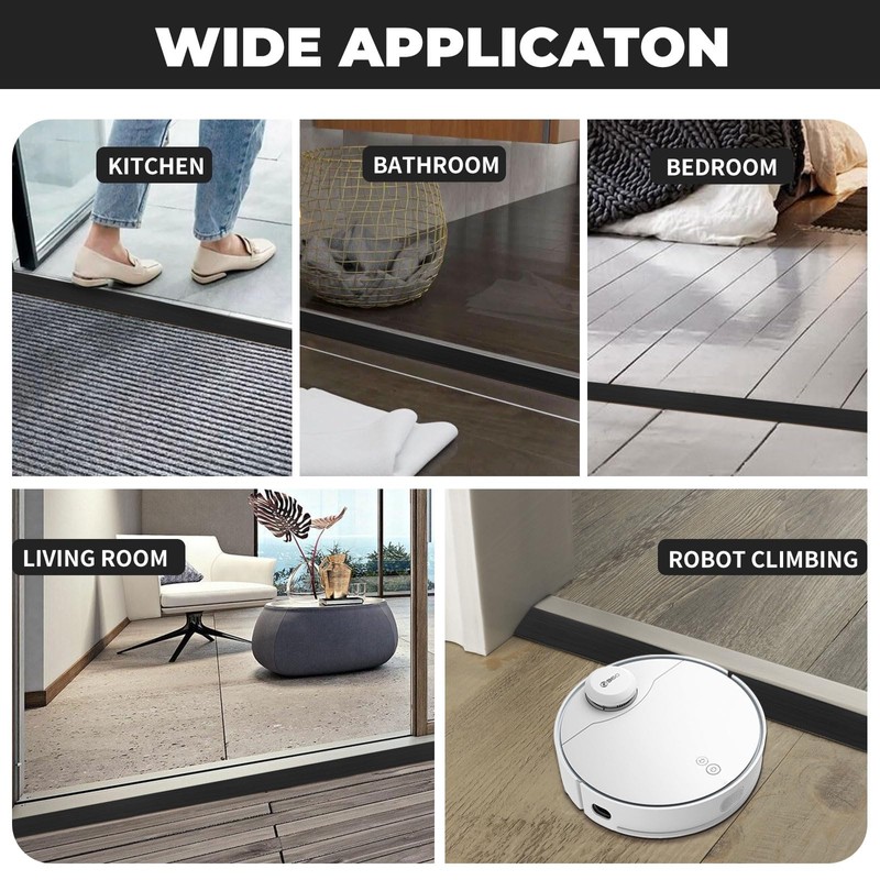 Floor Transition Strip Self Adhesive Door Threshold Ramp 72 inch,