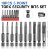 LMXMGRG 5 Point Security Torx Bit Set 10pcs Star Bits
