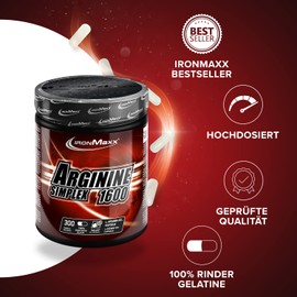 IronMaxx IronMaxx Arginin Simplex - 300 Stck | Reines L-Arginin fr verbesserten Blutfluss und Muskelaufbau | Einfach einzunehmen und ideal fr unterwegs