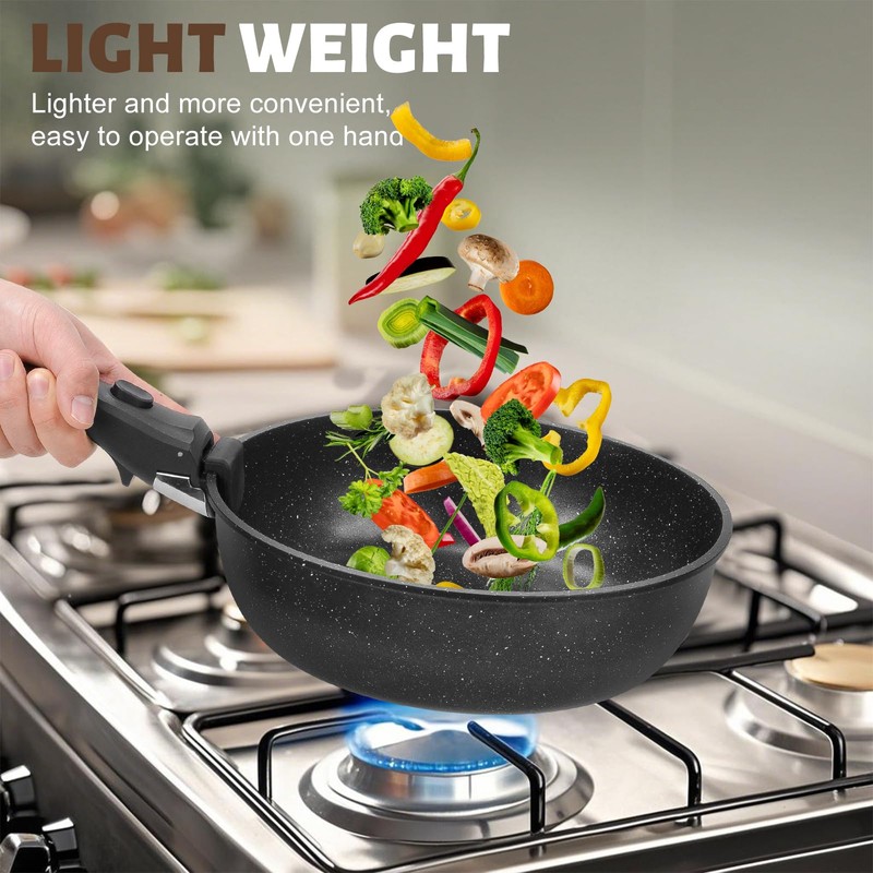 Numola 10 pcs Pots and Pan Set Non Stick with