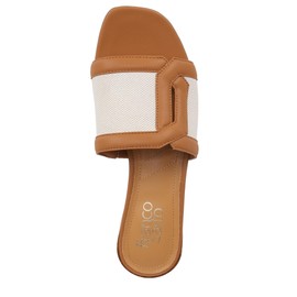 Franco Sarto Women's Margot Slide Sandal, Natural Beige Fabric, 6.5