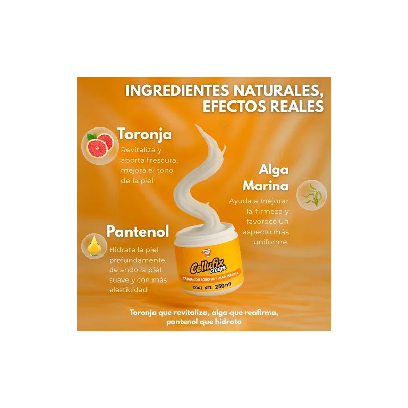 Crema Anticelulitis Con Toronja Y Alga Marina 250ml Natural Cítrica