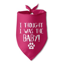 I Thought I was The Baby Dog Bandana Pregnancy Announcement Puppy Bandana Gender Reveal Pink Dog Bandana Photo Prop Pet Scarf Accessories for Pet Dog Lovers Gifts