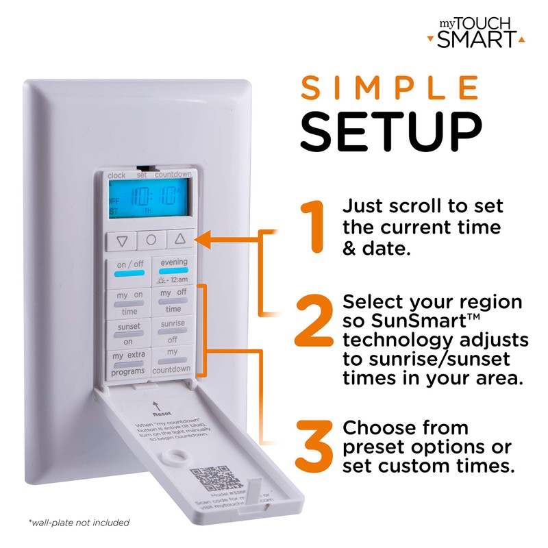 myTouchSmart 33861 LE One in-Wall Digital Timer, Push Door Switch,