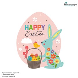 Stickerscape Easter Window Stickers (Happy Easter - Standard) | Easter Window Decal, Spring Window Decor, Spring Window Stickers | Easy to Apply, Cleanly Removable and Repositionable