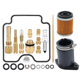 YFM400 Carburetor Rebuild Kit with Oil Filter Intake Boot Fit for Yamaha YFM400 Big Bear 400 ATV 2000-2012