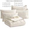 KAKIJUMN White Tufted Comforter Set Full Size 7 Piece Bed