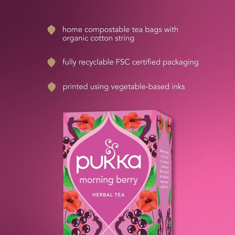Pukka Herbal Organic Morning Berry, 80 Total Tea Bags (20ct