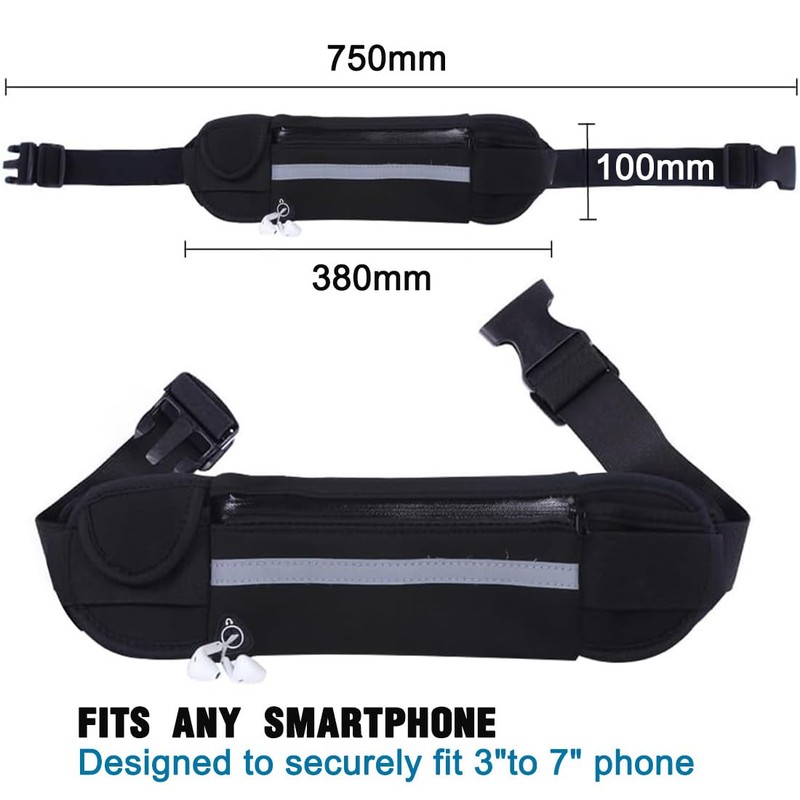 ZKSXOA Running Belt with Adjustable Elastic Strap,Waterproof Large Capacity Running