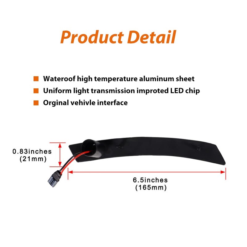ADIIL Amber Full LED Front Fender Side Marker Lights Assembly