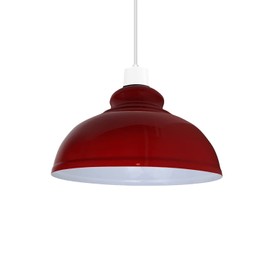 LEDSone Industrial Vintage Retro Curvy Red Dome Shaped Metal Pendant Ceiling Lamp Shade