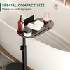 Yumkfoi Bamboo Bathtub Tray Table with Adjustable Height, Freestanding Bathtub