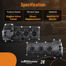 maXpeedingrods Left& Right Engine Valve Cover for Ford Edge Explorer Flex Taurus Transit-150 for Lincoln MKX MKZ MKT MKZ 3.5L 3.7L V6 2011-2019 Non-Turbocharged Replace BR3Z-6582-R