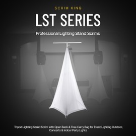 Scrim King Tripod Lighting Stand Scrim with Open Back & Free Carry Bag for Event Lighting Outdoor, Concerts & Indoor Party Lights - Two-Sided, Heavy Duty, Flame Retardant & Wrinkle Free - White