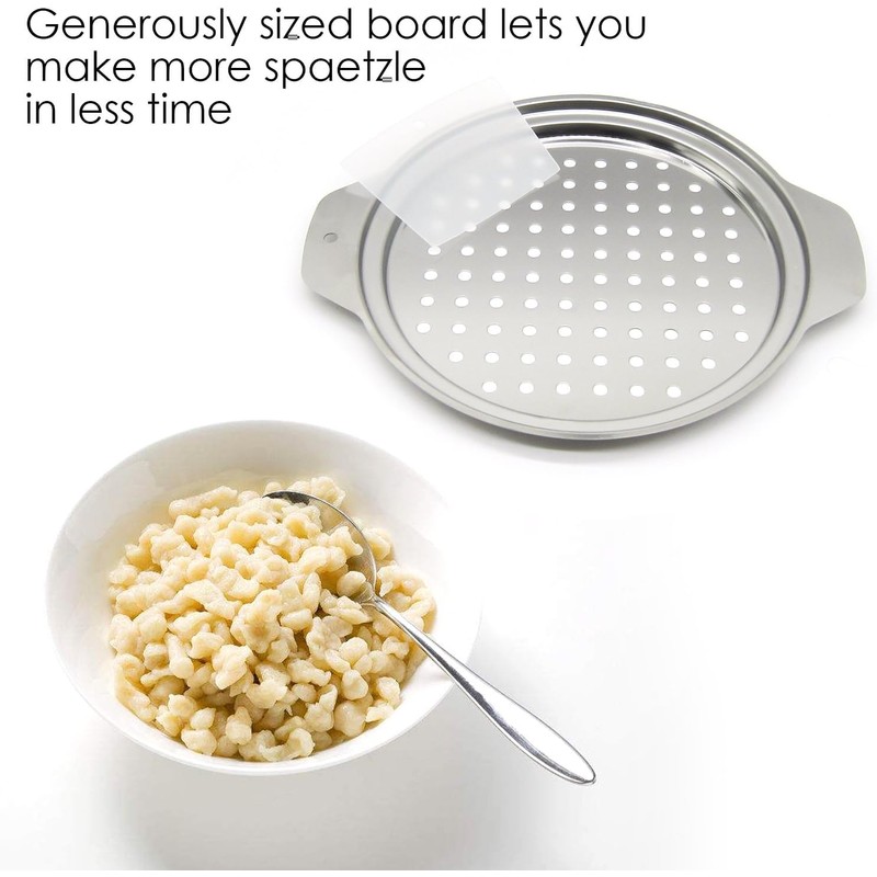 KEISSCO Stainless Steel Spaetzle Maker Lid with Scraper Traditional German