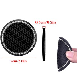 JJiaoLinin Car Coasters, 2PCS niversal Vehicle Holder Insert Coaster Cute Car Cup Coaster Non-Slip Universal Cute Car Coasters for Cup Holder Bling Universal Car Cup Holder Insert Coaster Black
