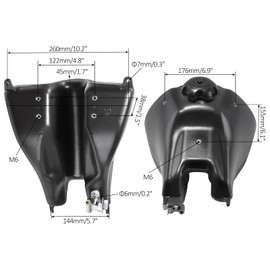 REBEKAMODS Dirt Bike Gas Fuel Tank with Cap Valve Petcock for CRF70 XR70 Motorcycle 50cc 70cc 90cc 110cc 125cc Pit Dirt Trail Bike