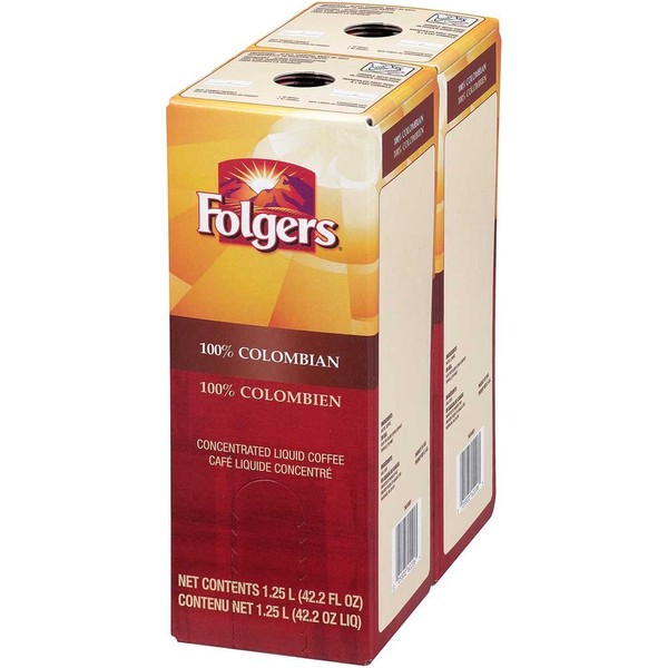 Folgers 100 Percent Colombian Coffee Liquid, 1.25 Liter - 2 per pack -- 1 each.