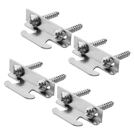 AXLIZER 2 Sets Curtain Rod Side Bracket Curtain Rod Ceiling Side Mounting Bracket with Screws Curtain Hook Accessories, Silver