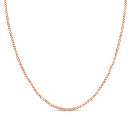 KEZEF Rose Gold 925 Sterling Silver Necklace - Italian 2mm Curb Diamond Cut Cuban Link Chain, Unisex, 50cm 20 inches