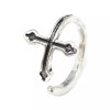 LZD Alloy Cuff Finger Ring Cross Antique Silver Size 4