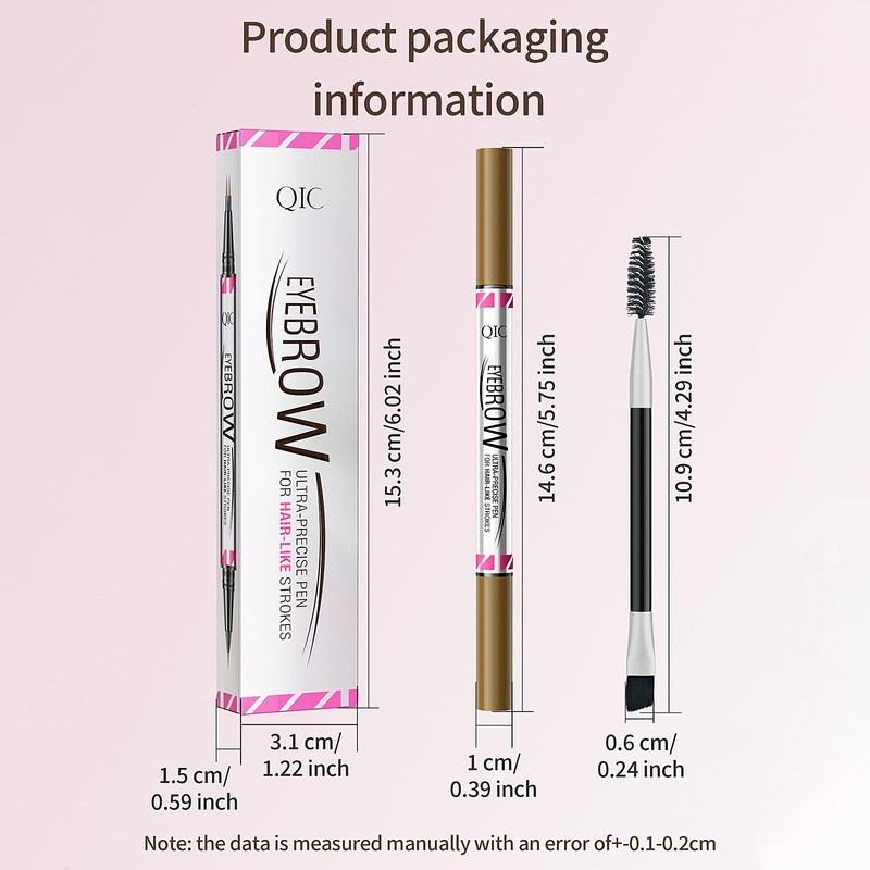 Dual-Ended Eyebrow Pencil - Waterproof, Ultra Fine With Two Micro-Fork