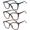 EYEURL 3 Pack Oversized Cat Eye Reading Glasses for Women