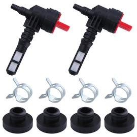 LEONTOOL 2 Pack Fuel Shut Off Valve Service Kit, 1/4 inch line 90 Degree Fuel Gas Shut Off Valve with Grommet Clamp for Briggs & Stratton Gas Tank Engine Generator Pressure Washer Lawn Mowers