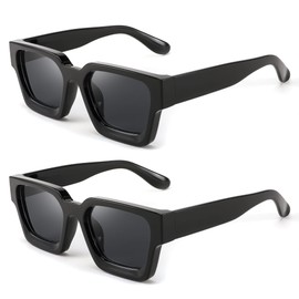 FEISEDY Retro 90s Square Sunglasses for Women Men Trendy Chunky Rectangle Sunglasses UV400 Protection B2385