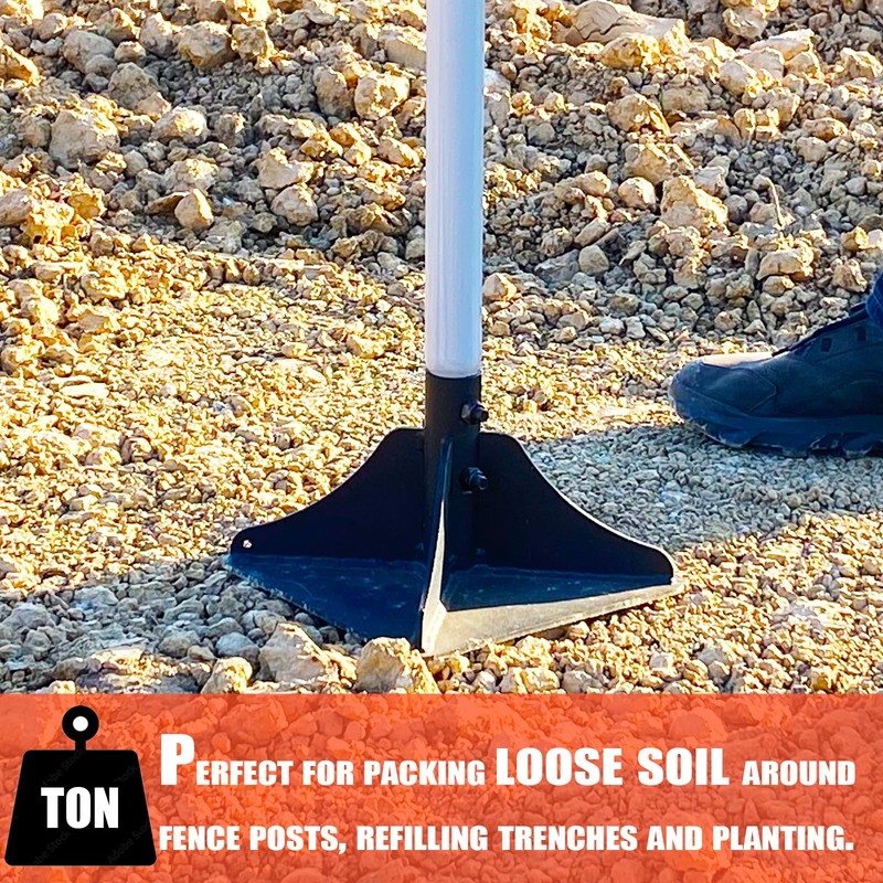 Heavy Duty Steel Tamper 8"x8" with 48 inch Handle and