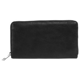 Samantha Look 021315 Women's Genuine Leather Wallet, Made in Italy, Used Look, Wallet with All-Round Zip, black