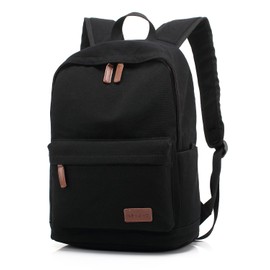 kayond Casual Style Lightweight canvas Laptop Bag/Durable Travel backpacks/Rucksack for Men&Women/Fashion Backpack Fits 15 inch Notebook (Black)