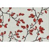 Rose Hips fabric - rich ruby red fruit on charcoal
