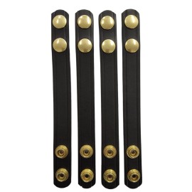 Sav-A-Jake Police Security Genuine Leather Belt Keepers Brass Snaps Set of 4