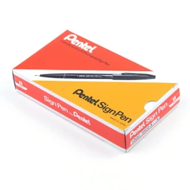 Pentel Sign Pen Fiber-Tipped Pen, Red Ink, Box of 12 (S520-B)