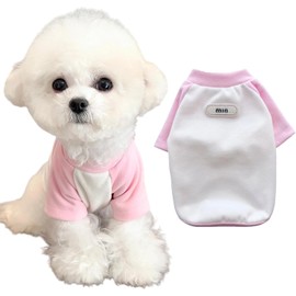 Small Dog T-Shirts | Color Block Sleeveless Puppy Shirts for Summer Photo Shoots, Soft Pet Clothes for Small/Medium Dogs (3 Colors, Machine Washable) (Pink, XL)