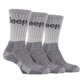 Jeep Mens Stone 3 Pair Luxury Terrain Walking Hiking Socks 6-11 uk, 39-45 eur