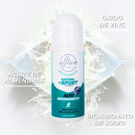 DESODORANTE NATURAL CON ÓXIDO DE ZINC/RICINOLEATO DE ZINC/ACEITE DE ALMENDRAS/BICARBONATO DE SODIO ROLL ON 90 ML