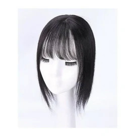 Waostar Fleco Peluquín Largo Topper Cabello Doble Clip Coronilla