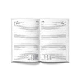 2025 A5 Hardcover 2 Pages Per Day Diary Classic Planner Appointment Office Desk Diaries Dairy (Black)