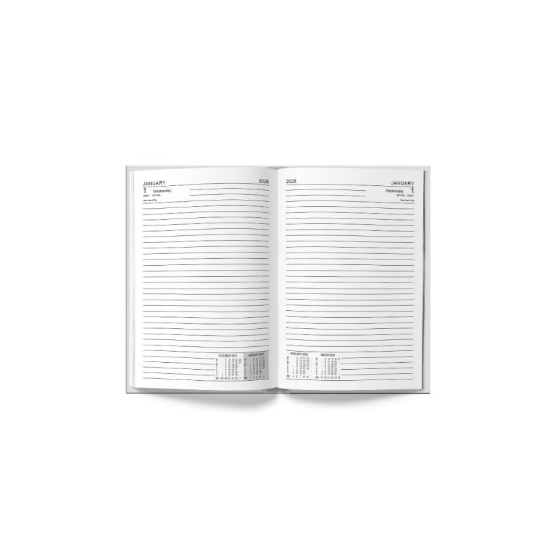 2025 A5 Hardcover 2 Pages Per Day Diary Classic Planner