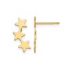14K Yellow Gold Polished Three Star Post Earrings